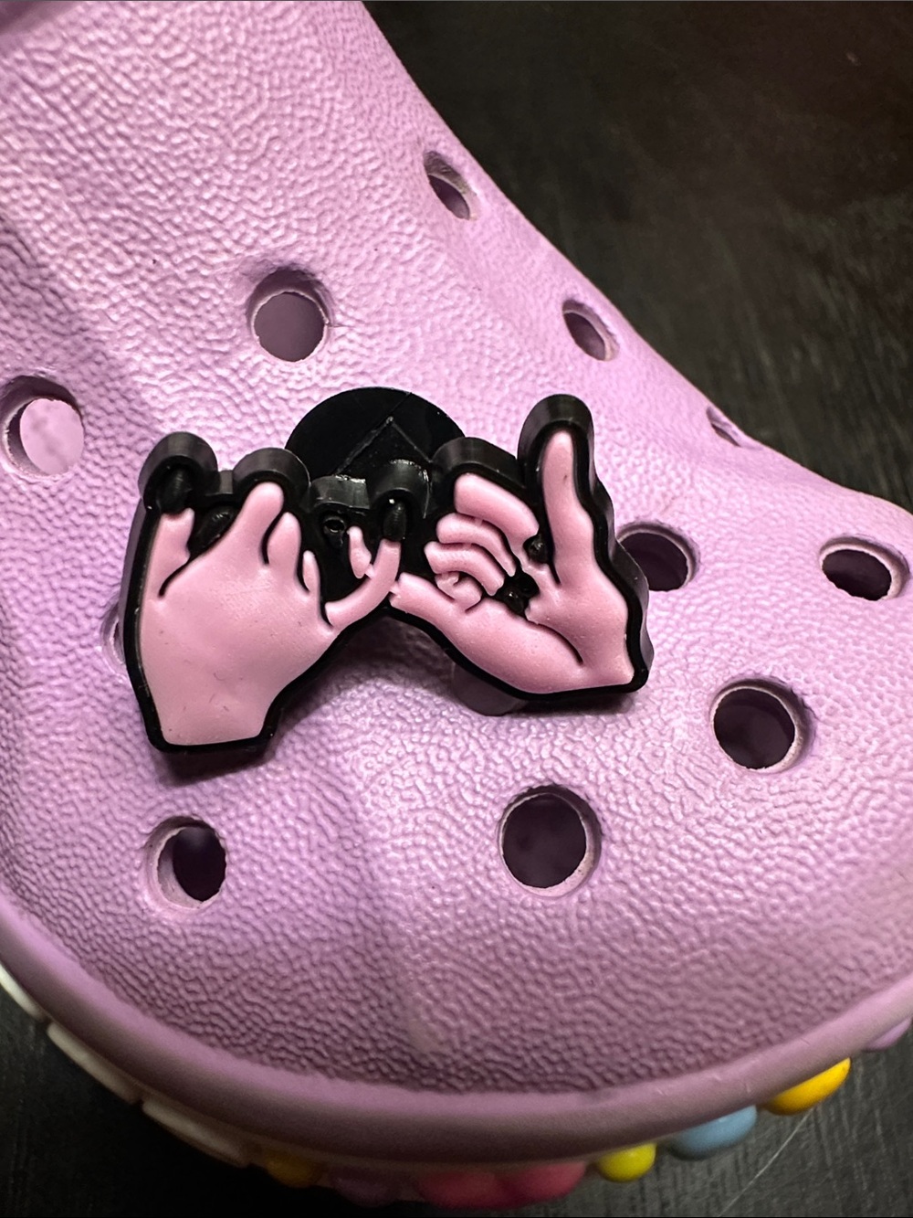 Pink Hand Gesture Shoe Charm